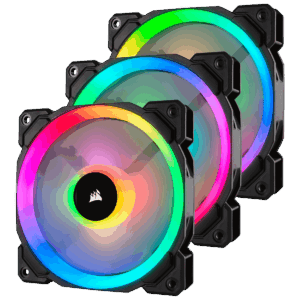 Corsair LL120 RGB 120mm Dual Light Loop RGB LED PWM Fan — 3 Fan Pack with Lighting Node PRO